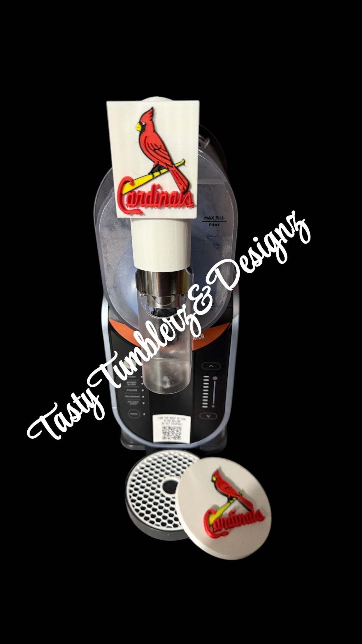 STL Cardinal Ninja Slushi Drip Tray Insert & Custom Handle Cover