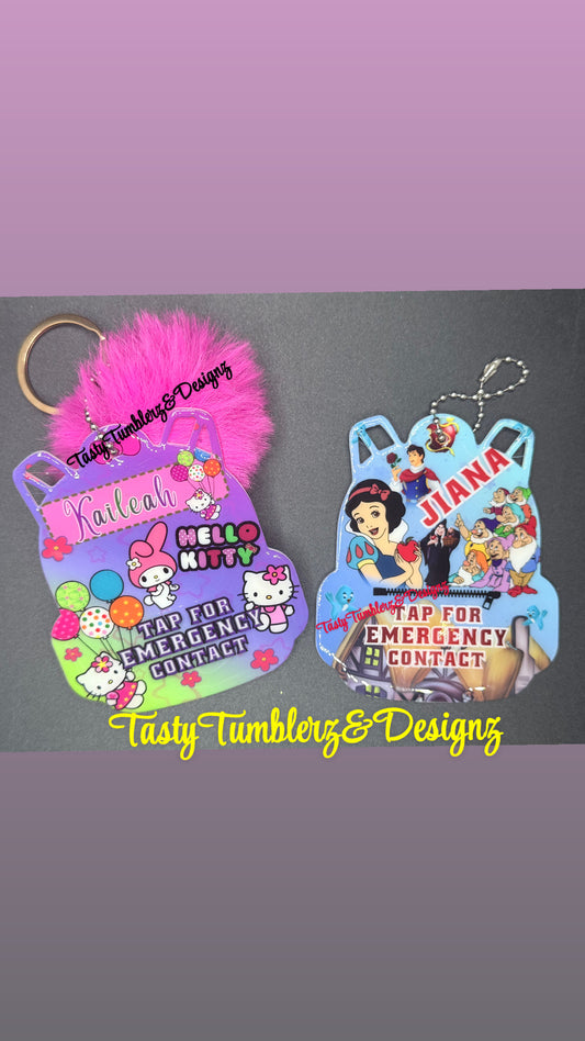 Backpack Emergency Custom Tags