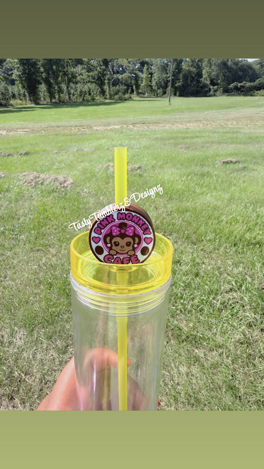 Pink Monkey Staw Topper