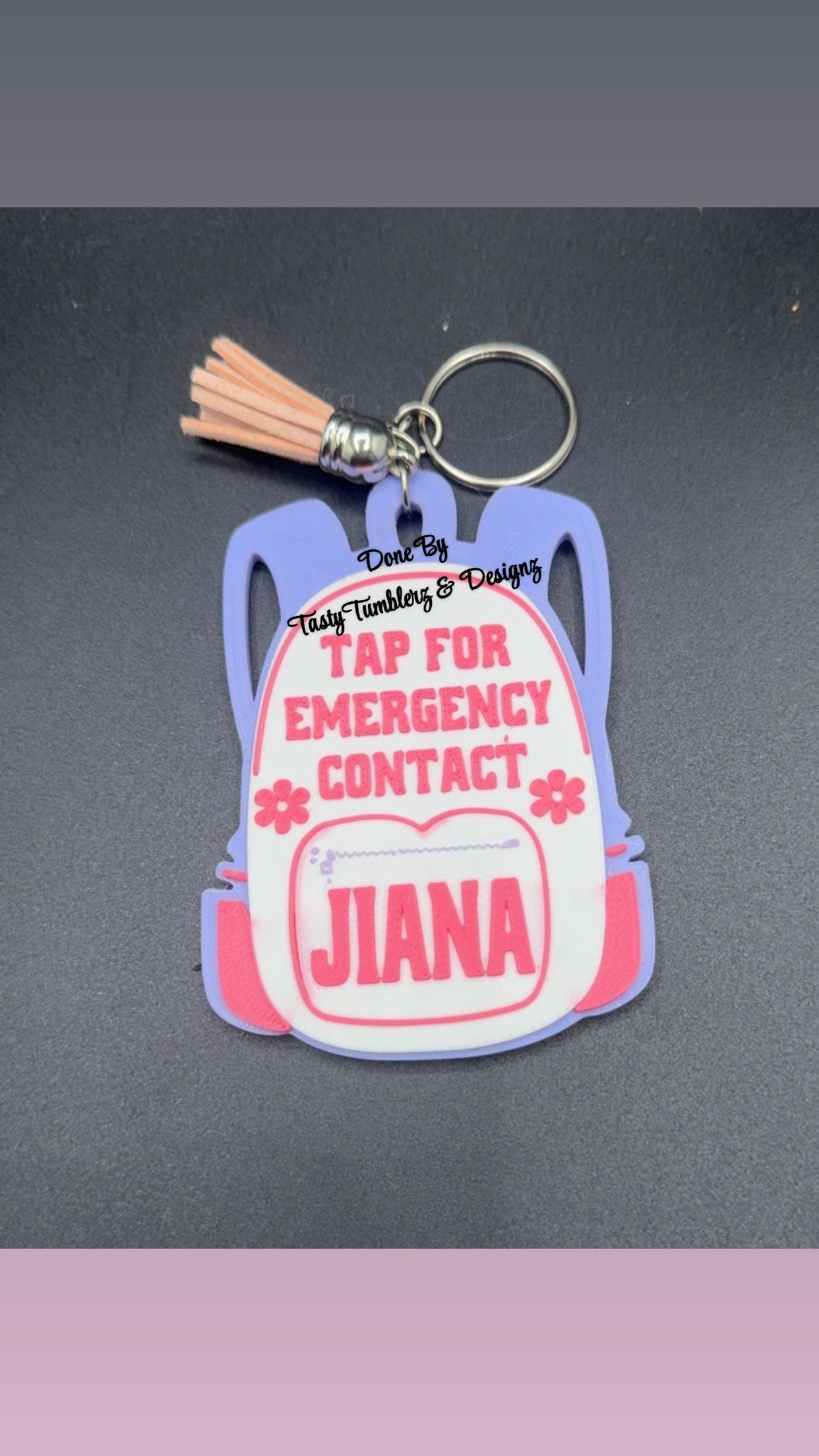 Emergency Contact Backpack Tag