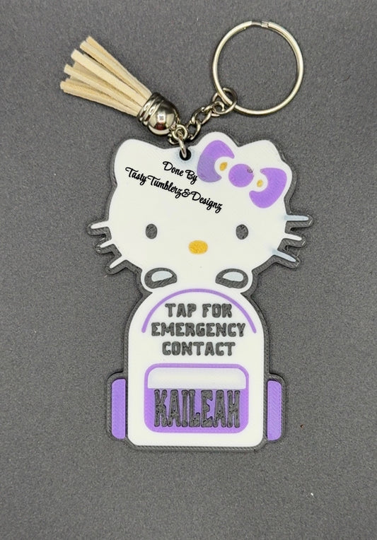 Character Emergency Contact Backpack Tag